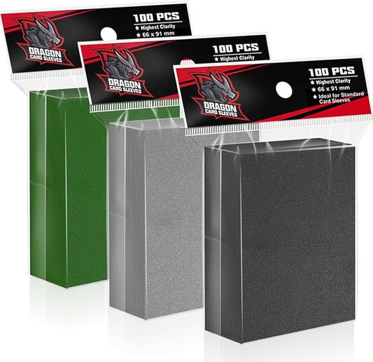 3 Colors Trading Card Sleeves，Plastic Card Sleeves Perfect Fit MTG Cards,TCG Cards,Magic Cards, Baseball Cards,Yugioh Sleeves, Football Cards,Sports Cards(Style 3)