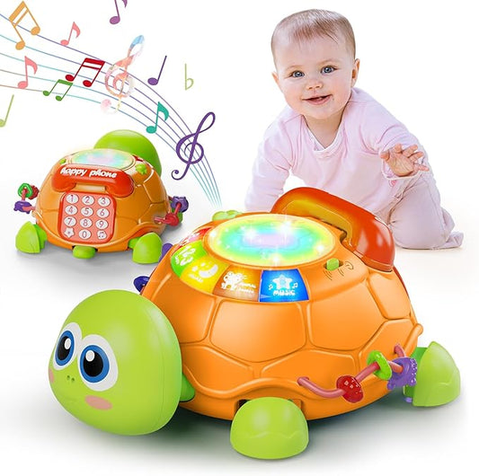 Letapapa Baby Toys 6 to 12 Months, Musical Turtle Baby Toys for 12-18 Months, Crawling Toy with Light & Sound, Educational Toy Birthday Gift for Baby Infant 3-6 7 8 9 10 Months 1 2 Year Old Toddlers