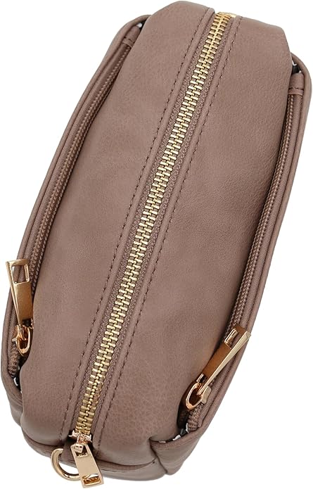 FashionPuzzle Triple Zip Small Crossbody Bag