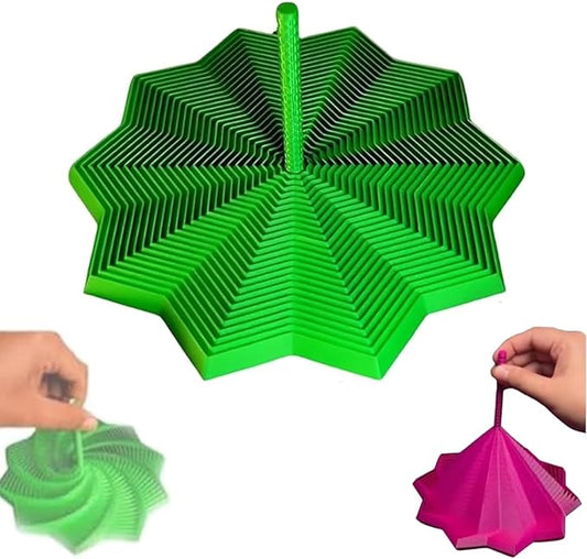 3D Printed Expanded Sensory Fidget Star - Sensory Fidget Star with Handle, Colorful Whirling Spiral Design, 2025 New Star Shaped Fidget Star (Type-G, Large)