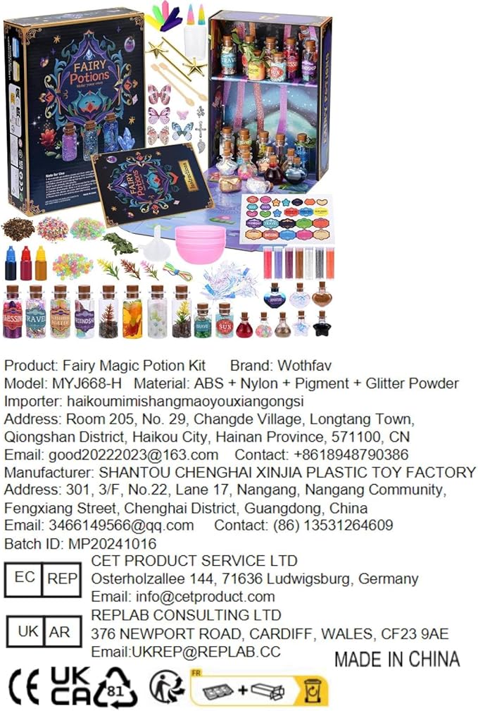 Wothfav Fairy Magic Potion Kit for Kids – 22 Mixed Magic Wizard Potion Bottles, Halloween Christmas Decorations Birthday Gifts Toys for Girls Boys Ages 6 7 8 9 10 12+, Magical Workshop Craft Kits