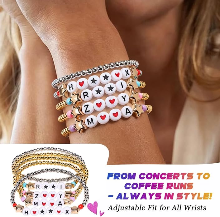 AICase for Korea-Pop Merch Gifts Toys Inspired Cosplay Bracelets 5 Pcs Stackable Stretch Friendship Flower Beaded Bracelets Costume Merchandise Jewelry Gifts for Fans Birthday Christmas_106