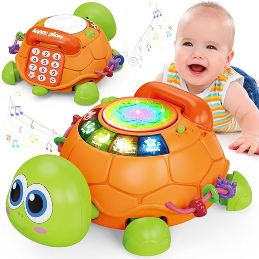 Baby Toys 6 to 12 Months, Musical Turtle Crawling Baby Toys for 12-18 Month, Early Learning Educational Toy with Light & Sound, Birthday Toy for Infant Toddler Boy Girl 7 8 9 10 11 month 1-2 Year Old