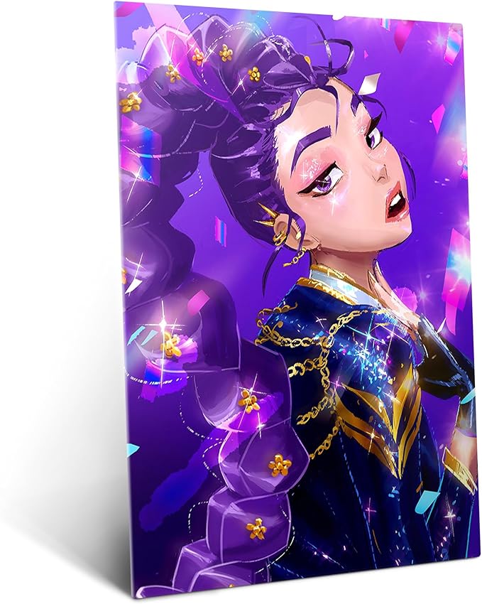 Displate Metal Poster KPop Demon Hunters - Icons of the Screen - Sparkling Rumi Portrait - Huntrix Kpop Merch - Collectible Gift - Room Decorations Wall Art Decor Gifts Movie Posters - 18.9x26.6 in