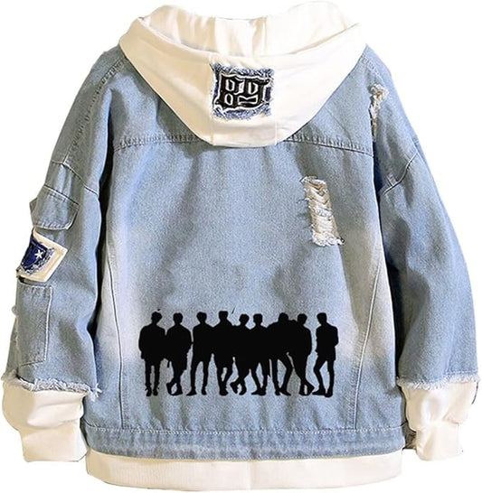 KPOP Skz Hoodie Denim Jacket Jean Coat Hoodies for Women Men