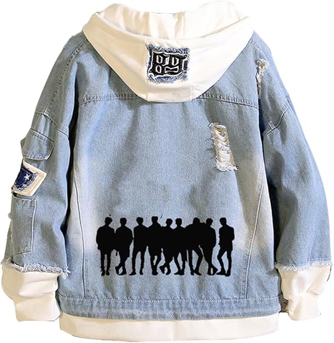 KPOP Skz Hoodie Denim Jacket Jean Coat Hoodies for Women Men