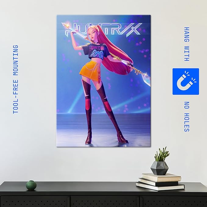 Displate Metal Poster KPop Demon Hunters (2025) - Netflix - Mira - Huntrix Kpop Merch - Collectible Gift – Premium Decorations Wall Art Decor Gifts Movie Posters - 18.9x26.6 in