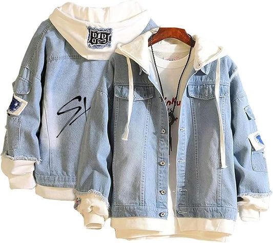 KPOP Skz Hoodie Denim Jacket Jean Coat Hoodies for Women Men