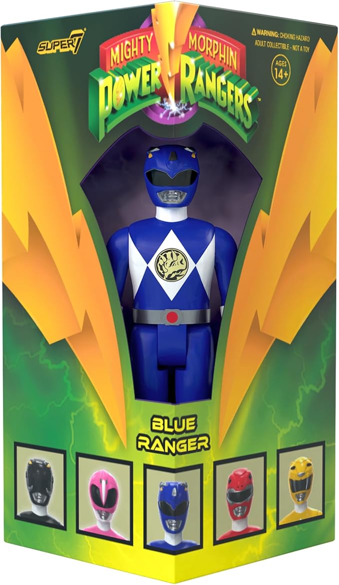 Super7 Mighty Morphin Power Rangers Blue Ranger - 3.75" Power Rangers Action Figure in Special Edition Packaging Classic TV Show Collectibles and Retro Toys