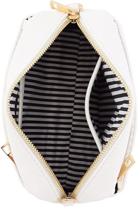 FashionPuzzle Triple Zip Small Crossbody Bag