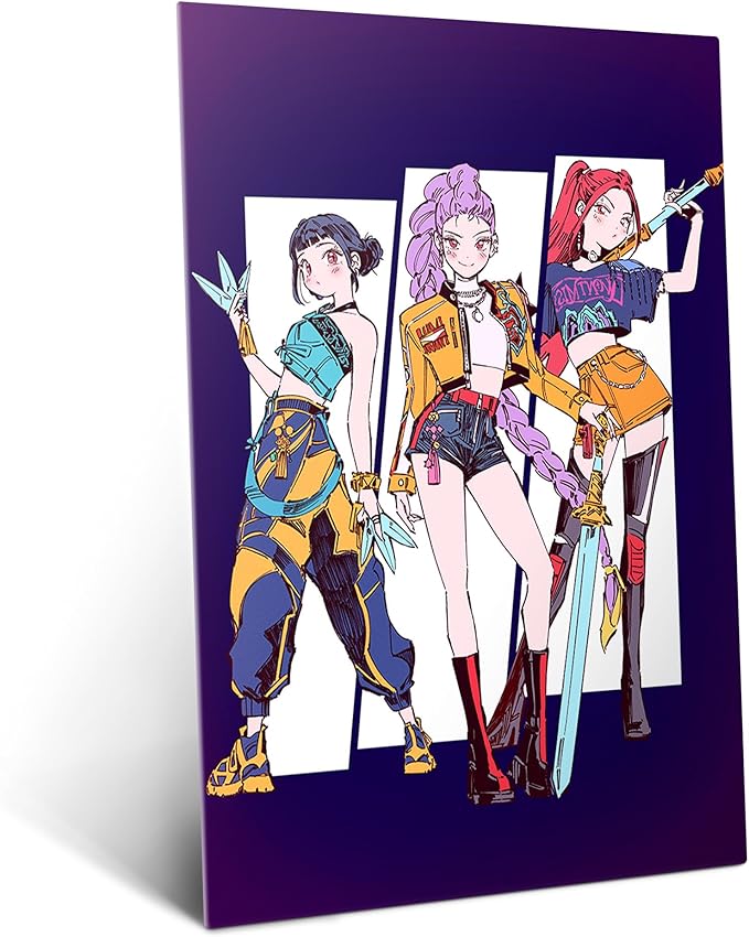 Displate Metal Poster KPop Demon Hunters - Icons of the Screen - HUNTR/X Pop Stars Girls - Huntrix Kpop Merch - Collectible Gift - Room Decorations Wall Art Decor Gifts Movie Posters - 18.9x26.6 in