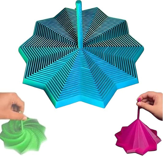 3D Printed Expanded Sensory Fidget Star - Sensory Fidget Star with Handle, Colorful Whirling Spiral Design, 2025 New Star Shaped Fidget Star (Type-C, Medium)