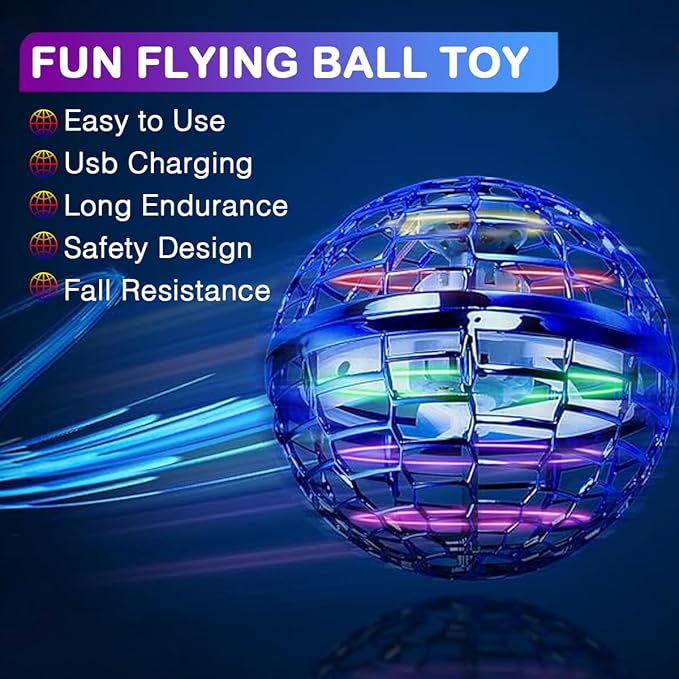 Flying Orb Ball Toy 2025 Upgraded,Cosmic Globe Boomerang Hover Ball Galactic Fidget Spinner Outdoor Toys, Hand Drone Orbit, Cool Toys Gift for 6 7 8 9 10+ Year Old Boys Girls Teens (Red)