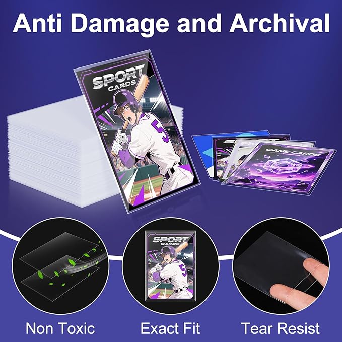 4000 Counts Card Sleeves,Soft Penny Sleeves for Trading Cards,Clear Plastic Card Protectors Fit for MTG,TCG,Baseball,Football,Sports,Game Cards