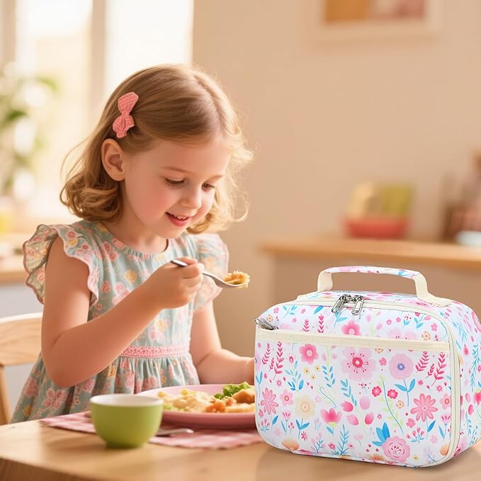 LEDAOU Lunch Bag Kids Lunch Box Girls Boys Insulated Lunch Bag Reusable Lunchbox for School Picnic Hiking Daycare