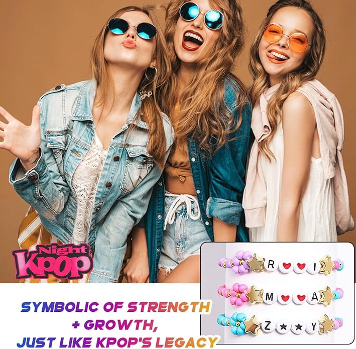 AICase for Korea-Pop Merch Gifts Toys Birthday Decorations Bracelets Outfit Costume 3 Pcs Stackable Stretch Friendship Beaded Bracelets Merchandise Jewelry Gifts for Fans Christmas Stocking