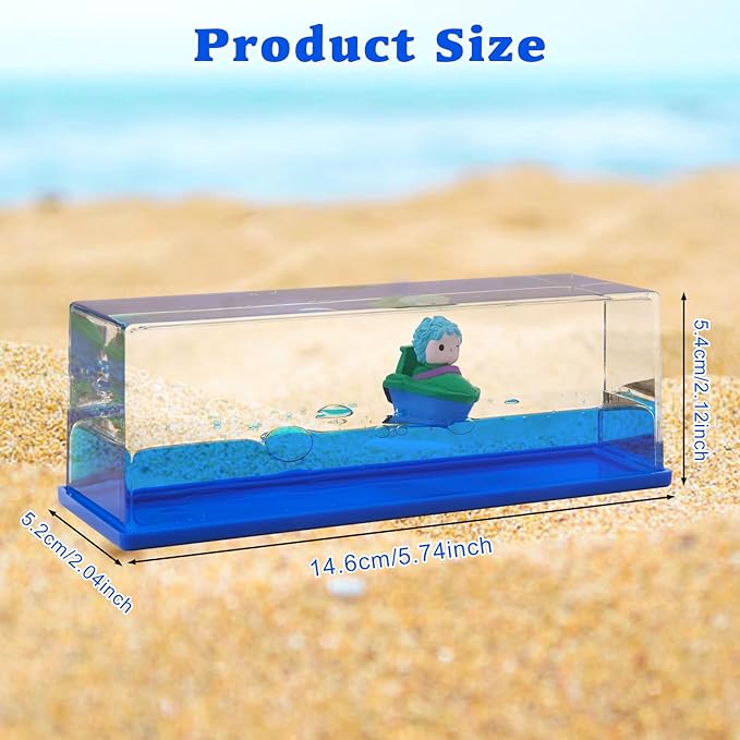 Anime Figure Merch Unsinkable Ship Model Pirate Boat in a Bottle Box，Non Sinking Acrylic Cruise Ship Fluid Drift Bottle Desk for Decor Ornament Fans Gifts (B)