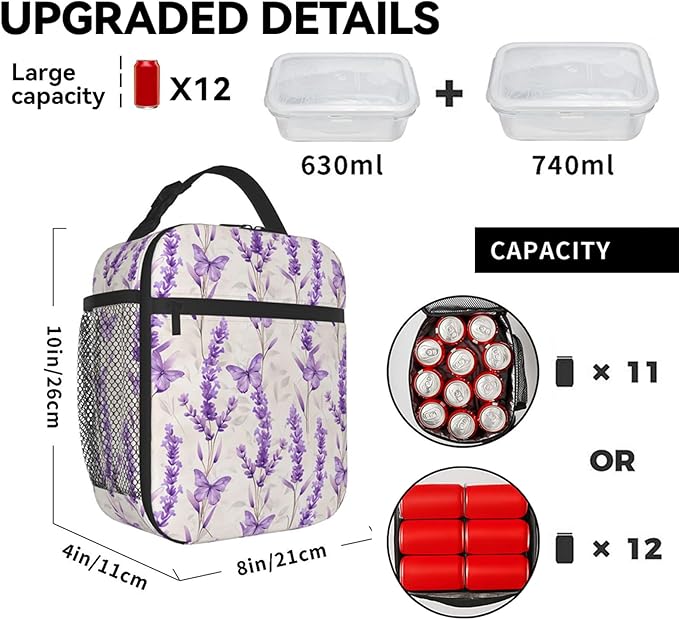 Reusable Vintage Airplane Lunch Box for Kids Girls Boys Women Adult, Insulated Retro Aircraft Blue Lunch Bag,Polyester Cooler Handbags Case for School Picnic Work Travel Beach or Hiking