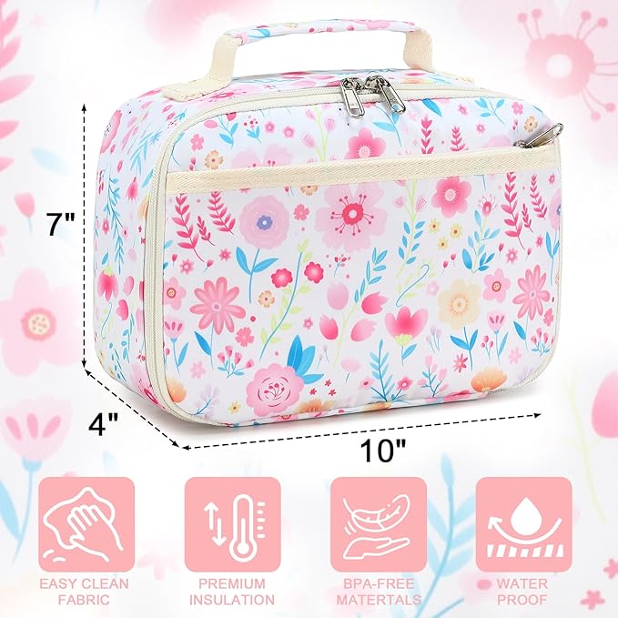 LEDAOU Lunch Bag Kids Lunch Box Girls Boys Insulated Lunch Bag Reusable Lunchbox for School Picnic Hiking Daycare
