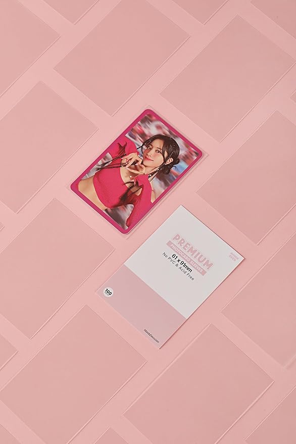 Mandu Deco Kpop Photocard Sleeves Clear Polypropylene Card Protector for Albums Photocards, PVC Free and Acid Free, 100 Sleeves per Pack (61x91mm for Double sleeving)