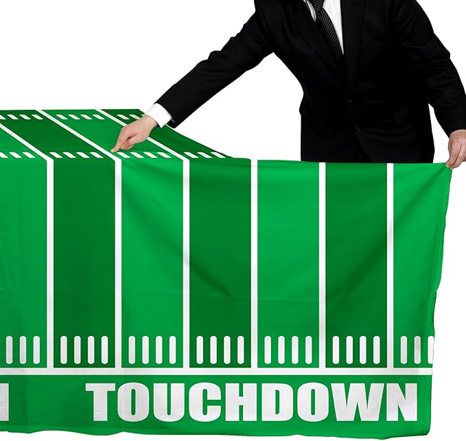 Gatherfun Football Party Decorations Disposable Tablecloth Plastic Touchdown Table Cover for Birthday Football Party Games Decoration 54 X 108Inch，2 Pack