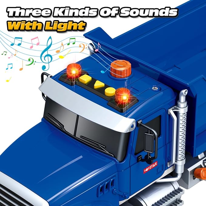SpringFlower Large Dump Truck Toy for 3 4 5 6 7 Years Old Boy, Truck Toy with Sound and Light, Kids Toddlers Birthday Gifts for Boys & Girls,for Indoor & Outdoor