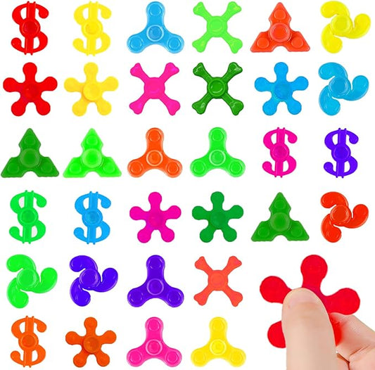54 Pcs Mini Fidget Spinners, Stress Relief Sensory Toys, Party Favors Birthday Gift for Kids, Christmas Goodies Stuffers, Treasure Box Toys for Classroom Prizes (54)