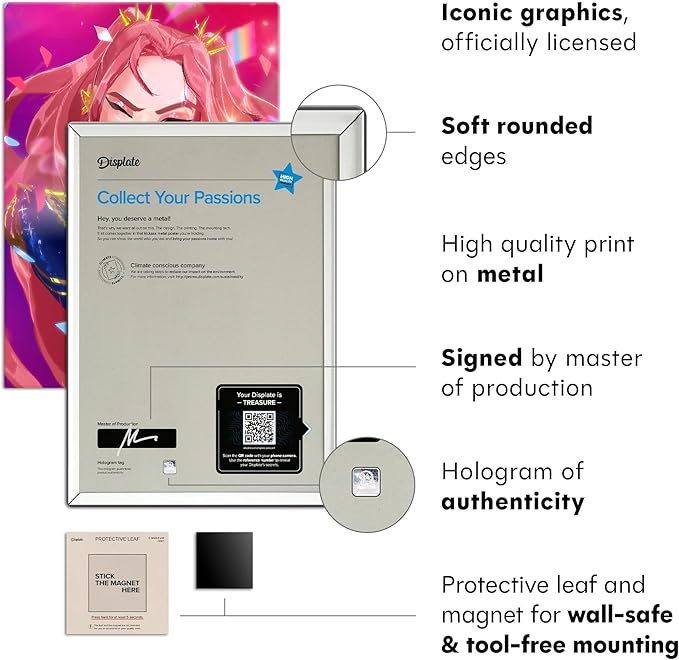 Displate Metal Poster KPop Demon Hunters - Icons of the Screen - Sparkling Mira Portrait - Huntrix Kpop Merch - Collectible Gift - Room Decorations Wall Art Decor Gifts Movie Posters - 12.6x17.7 in