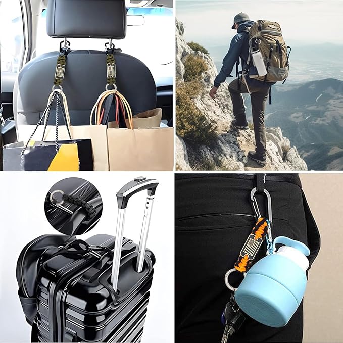 Heavy Duty Braided Paracord Lanyard Keychain with USA Flag, Parachute Rope Necklace Keychains, Braided Strong Lanyard