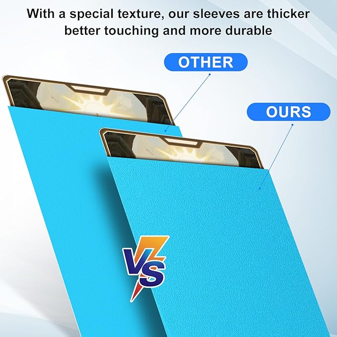 Trading Card Sleeves Perfect Fit TCG Matte Sleeves, Soft Sports Card Protector for Photocard Easy to Shuffle and Stack While Playing Card Game, Standard TCG Card Sleeves (Blue, 300)
