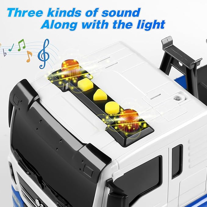 Dwi Dowellin Crane Truck Toy for Toddlers 2-4, 3-5 | Construction Toy with Rotating Arm, Sound & Lights | Trucks for Boys Kids,Gift for 3 4 5 6 Year Old Boys