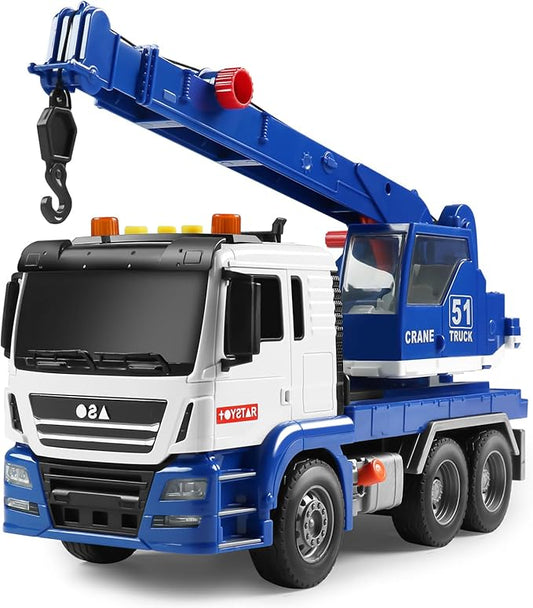 Dwi Dowellin Crane Truck Toy for Toddlers 2-4, 3-5 | Construction Toy with Rotating Arm, Sound & Lights | Trucks for Boys Kids,Gift for 3 4 5 6 Year Old Boys