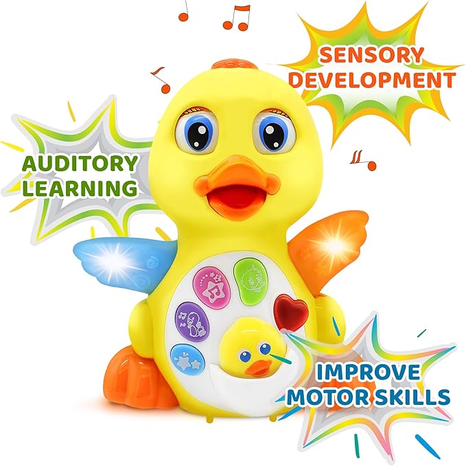 Stone and Clark Dancing Duck w/Lights and Music – Toddler Learning & Crawling Baby Toys – Baby Musical and Light up Toys for 1 Year Old Boy & Girl