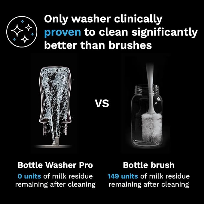 Baby Brezza Bottle Washer Pro - Baby Bottle Washer, Sterilizer + Dryer - All in One Machine Cleans Baby Essentials like Bottles + Pump Parts – Appliance to Replace Bottle Brushes and Drying Racks