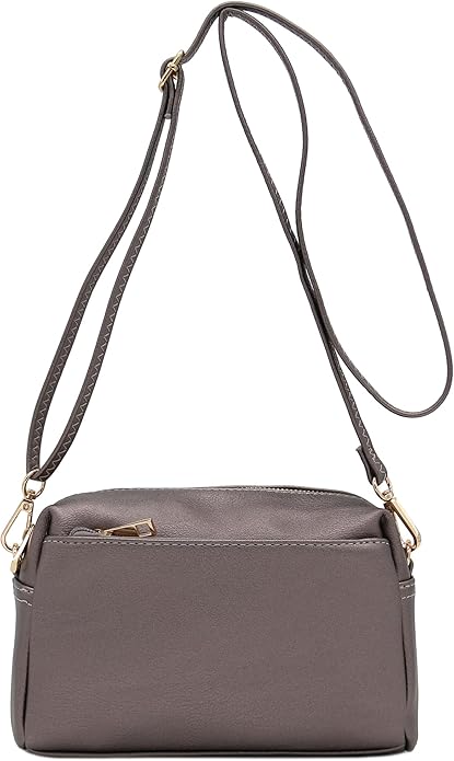 FashionPuzzle Triple Zip Small Crossbody Bag