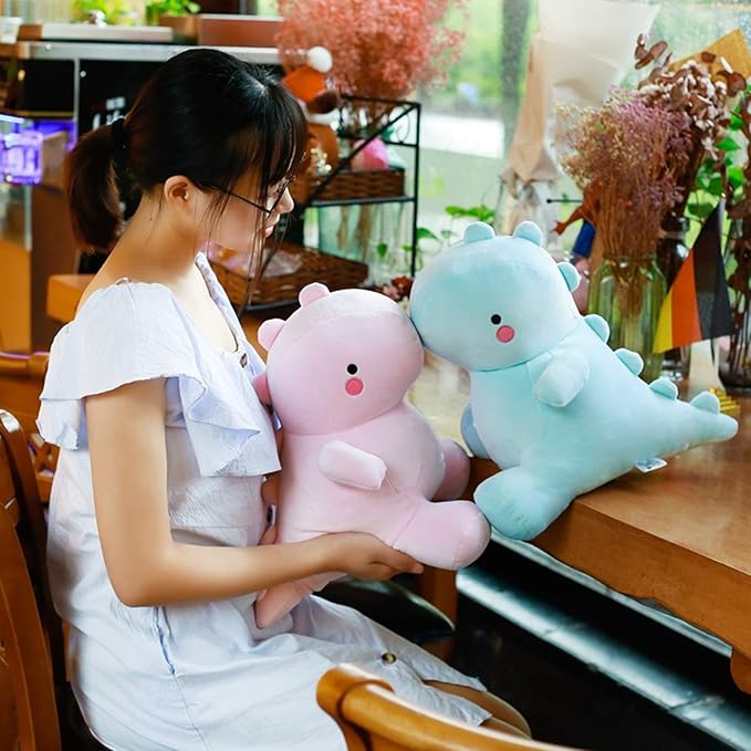 Cute Dinosaur Plush Toys, Fat Dinosaur Stuffed Animals Toys Dolls, Soft Plush Stuffed Animal Dino Plushie, Birthday Gifts for Kids Girls Boys Blue 20 inch