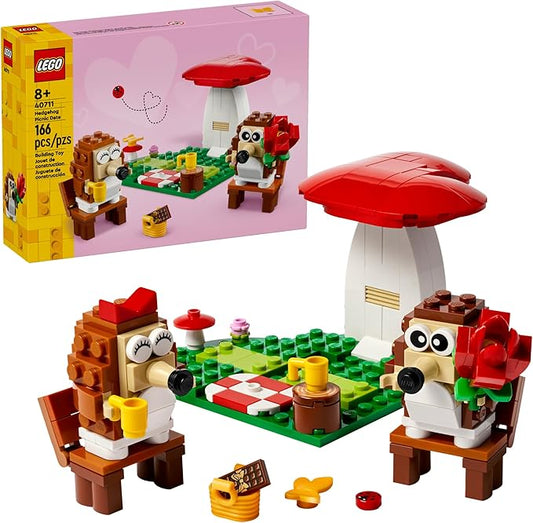 LEGO Hedgehog Picnic Date Building Toy - Animal Figures and Playset for Kids, Boys and Girls, Ages 8+ - Gift for Her and Him - with 2 Hedgehog Toys and Accessories - 40711
