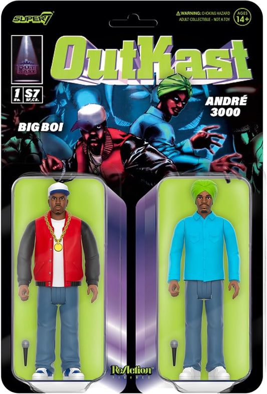 Super7 Outkast Big Boi and André 3000 (ATLiens) - 3.75" Outkast Action Figure with Accessories Hip Hop Collectibles and Retro Toys