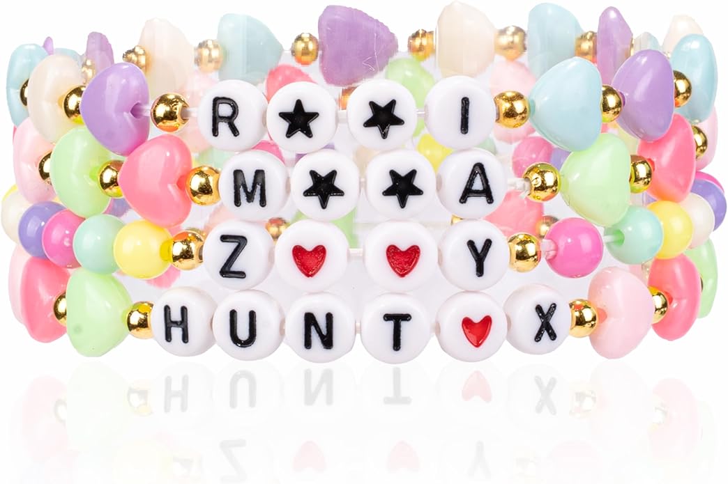 Beaded Bracelets Inspired by Korean Kpop Set, 4 Piece Stackable Stretch Friendship Set, Hunter Cosplay Costume Jewelry, Chrismas Birthday Gifts for Girls Women