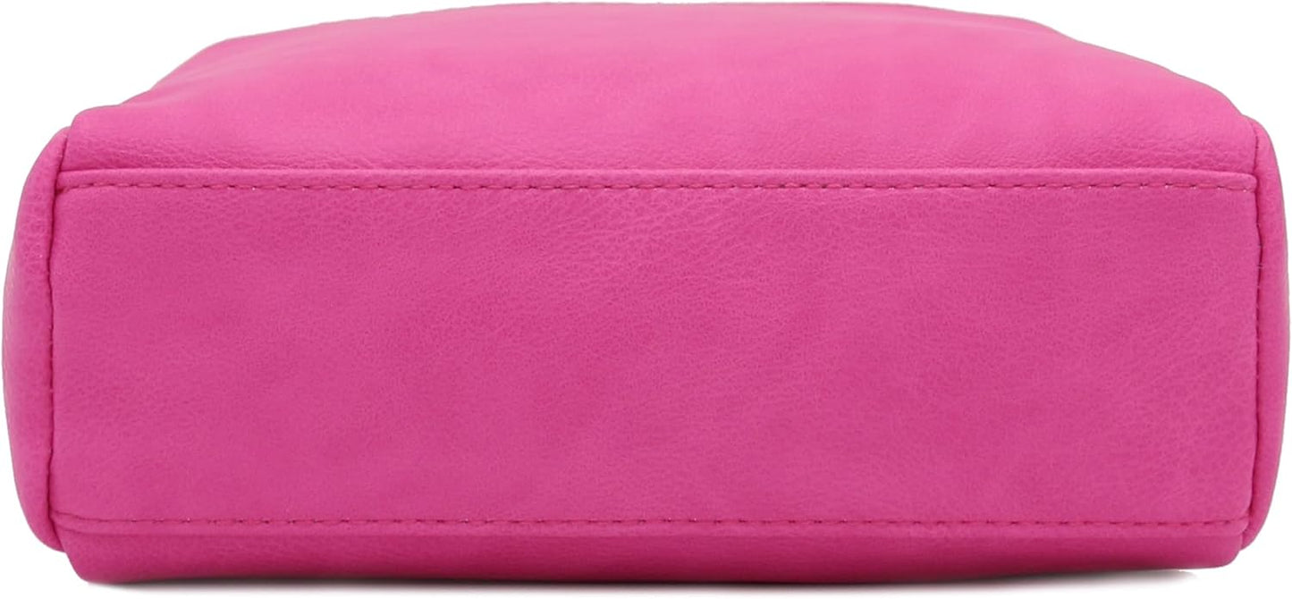 FashionPuzzle Triple Zip Small Crossbody Bag