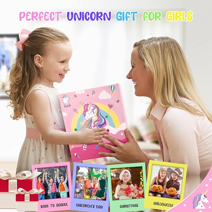 Fruit Scented Markers Set 56Pcs with Glitter Unicorn Pencil Case & Stationery,Art Supplies for Kids Ages 4-6-8, Art Coloring Kits Box,Gifts Toy for Girls Age 5,7,Pencil&Crayon Drawing Stuff