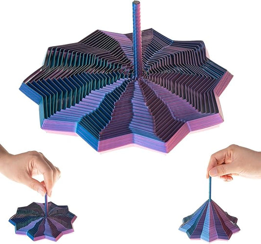 3D Printed Expanded Sensory Fidget Star - Sensory Fidget Star with Handle, Colorful Whirling Spiral Design, 2025 New Star Shaped Fidget Star (Type-A, Medium)