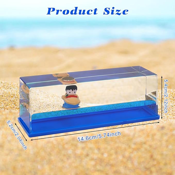 Anime Figure Merch Unsinkable Ship Model Pirate Boat in a Bottle Box，Non Sinking Acrylic Cruise Ship Fluid Drift Bottle Desk for Decor Ornament Fans Gifts (A)