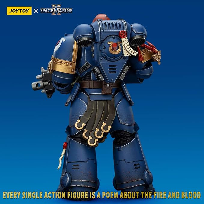 JOYTOY Warhammer 40k Action Figure 1：18 Scale 5.0inch Space Marines Ultramarines Sergeant Gadriel-Collectors Edition Anime Figures for Collectible and Displayable Models