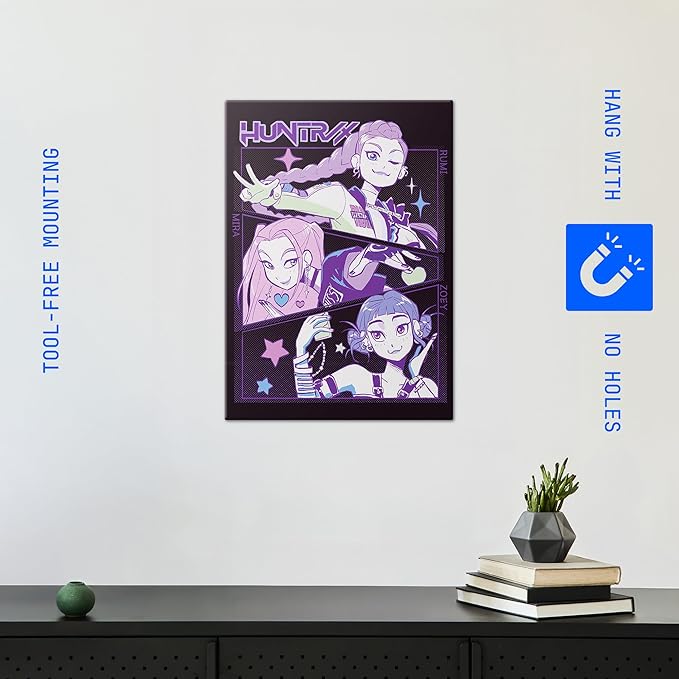 Displate Metal Poster KPop Demon Hunters - Netflix - Huntrx Rumi, Mira, and Zoey - Huntrix Kpop Merch - Collectible Gift – Premium Decorations Wall Art Decor Gifts Movie Posters - 12.6x17.7 in