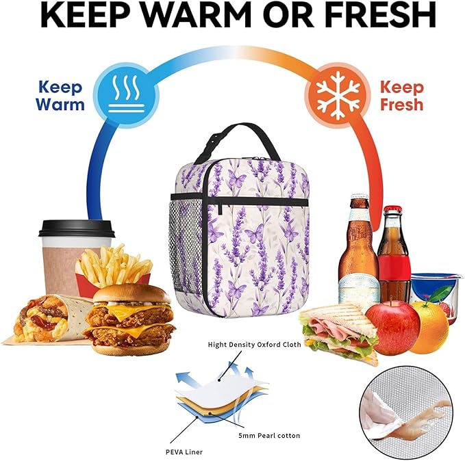 Reusable Vintage Airplane Lunch Box for Kids Girls Boys Women Adult, Insulated Retro Aircraft Blue Lunch Bag,Polyester Cooler Handbags Case for School Picnic Work Travel Beach or Hiking