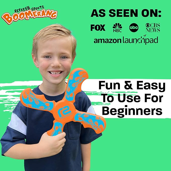 Boomerang for Kids - Best Gifts for Boys & Girls Gift Ideas - Kid Stocking Stuffers & Fun Holiday Presents Outdoor Toys - Fun Children Birthday Party Favors & Goodie Easter Basket Stuffers For Kids