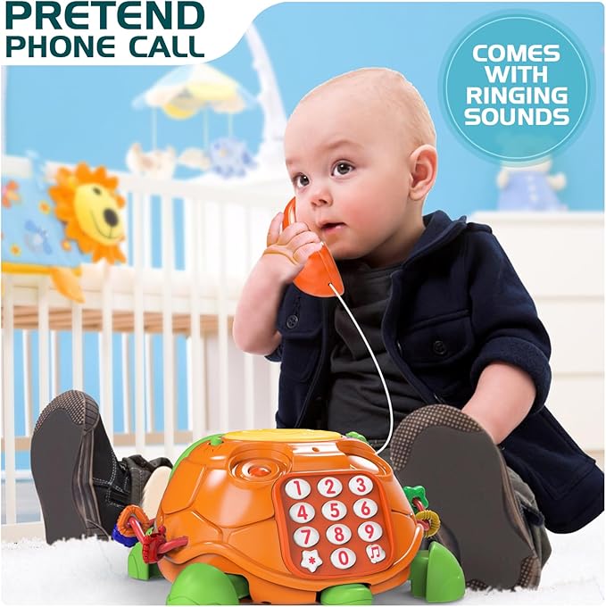 Baby Toys 6 to 12 Months, Musical Turtle Crawling Baby Toys for 12-18 Month, Early Learning Educational Toy with Light & Sound, Birthday Toy for Infant Toddler Boy Girl 7 8 9 10 11 month 1-2 Year Old