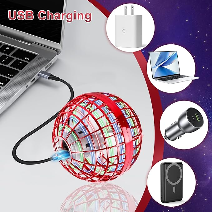 OFUN Flying Orb Ball Toys 2025 - Hover Ball Cosmic Globe Boomerang, Hand Controlled Drone Orbit, Cool Spinning Outdoor Toys Gifts for 6 7 8 9 10+ Year Old Boys Girls Teens Adults