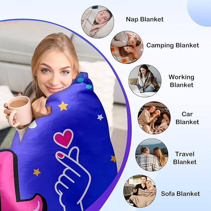 K-Pop Gifts for Teen Girls Women, K-Pop Music Throw Blanket, Christmas Day Gift for Kpop Fan, Just a Girl Who Loves Kpop